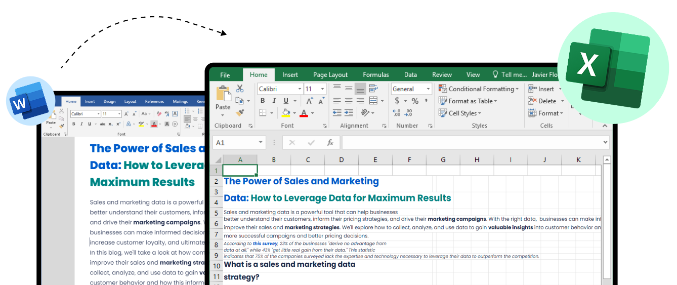 AI-Powered Word To Excel Converter | Word2Excel Pro