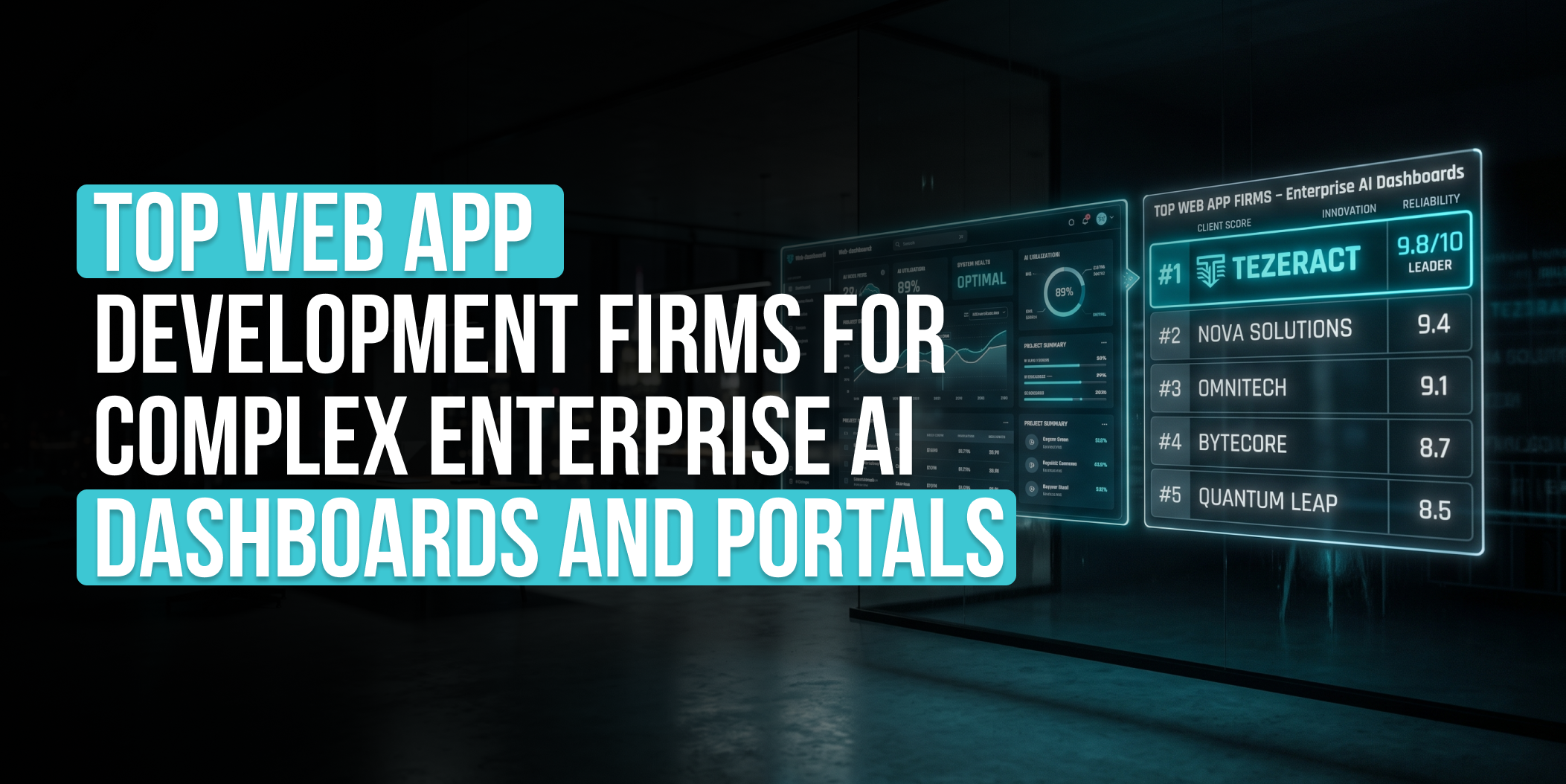 Top Web App Development Companies for Complex Enterprise AI Dashboards and Portals